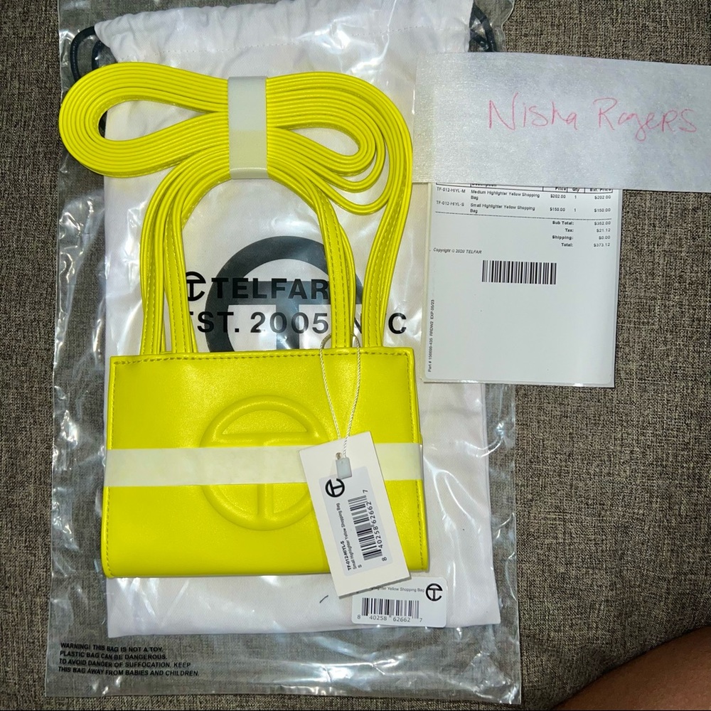 SOLD: Highlighter Yellow Small Telfar Bag